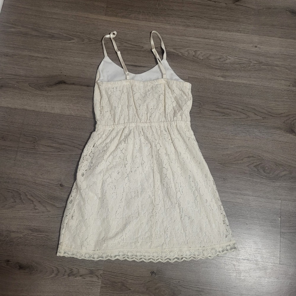 Poetry Cream White Floral Lace Mini Dress size Small Babydoll Cottagecore Fairy - Picture 4 of 8